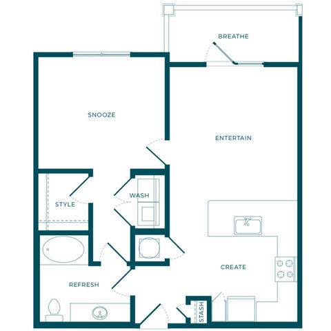 The Southern floor plan-1bed1bath - The Southern at Santa Rosa Beach
