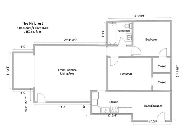 Floorplan - The Hillcrest Apartments