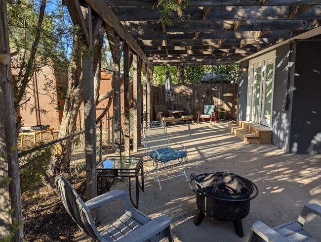 pergola over porch - 618 Alexander Rd