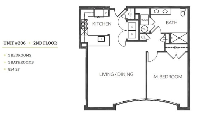 1BR/1BA - 3800 Lofts