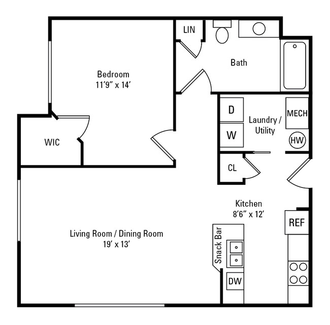 Floorplan - Green Lake Apartments and Townhomes