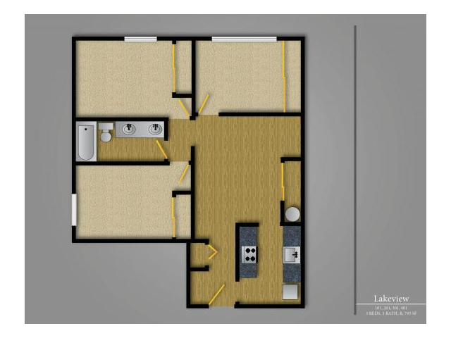 Floorplan - Lakeview Apartments