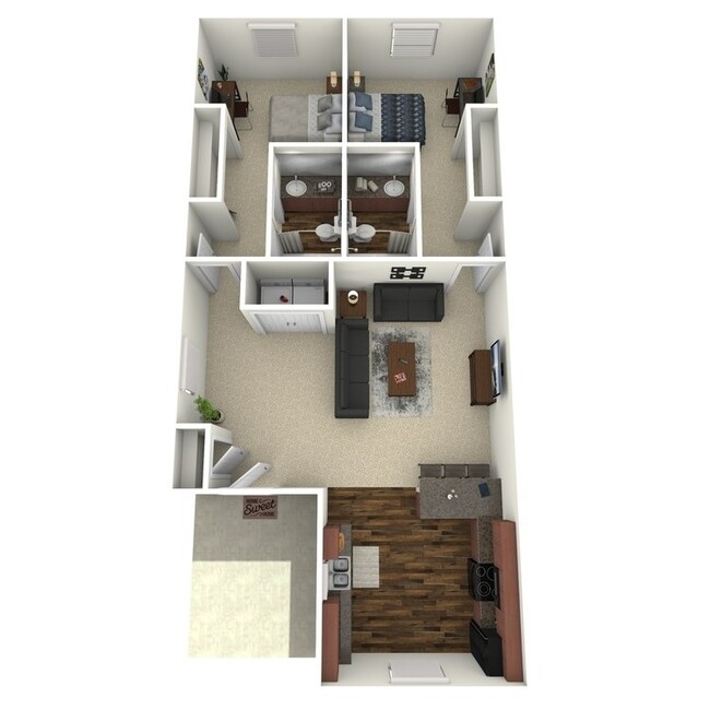 Two bedroom, two bath - Lion Village Student Housing