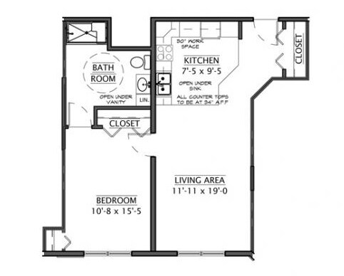 1BR/1BA - Cannon Rivers Senior Living