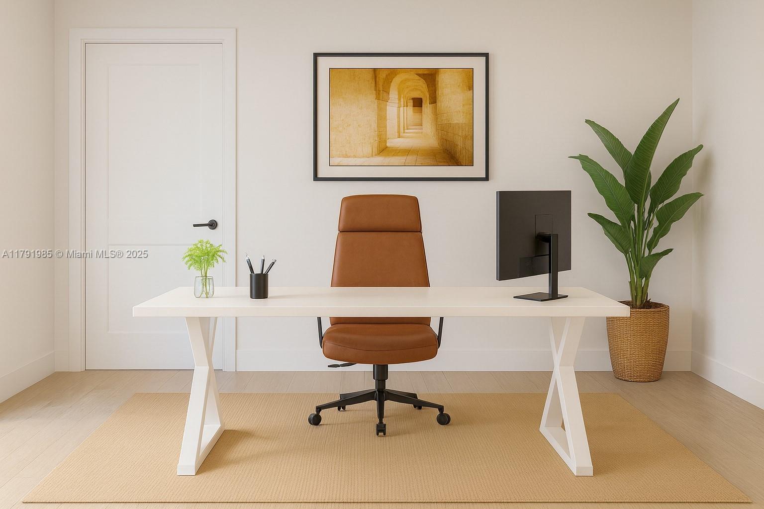 3rd bedroom as office (staged) - 575 Crandon Blvd