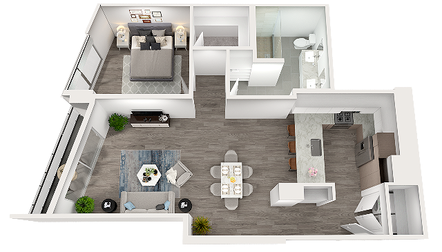 B5 Allen 998 sq ft 1-1 - Aspire Post Oak