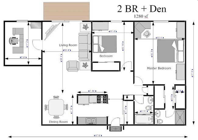 2BR/2BA - Country Club Manor Apartments