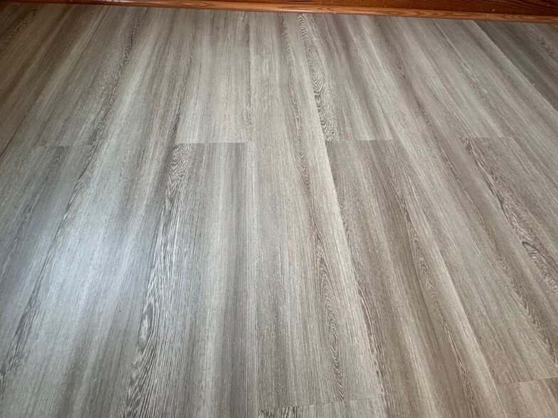 Brand new luxury vinyl plank LVP installed in kitchen, hall and bathroom - 115 E High St