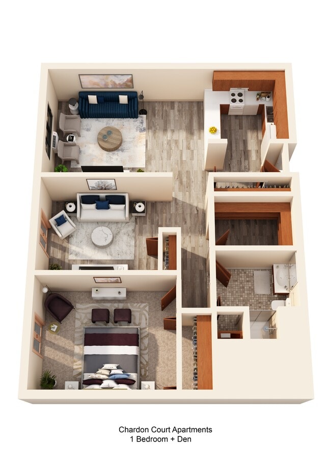 One Bedroom with Den - Chardon Court Apartments 55+