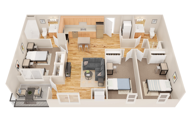 C5: 3 BD | 2 BA | 1116 SF - Radius