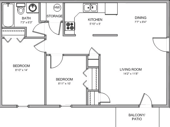 2BR/1BA - Callaway Villa