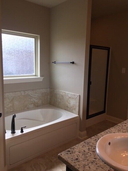 Garden tub & shower in master bath. - 742 Red Pine Dr