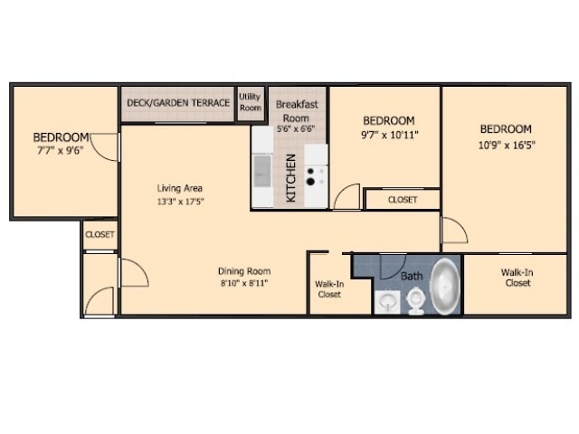3 Bedroom 1 Bath - Americana Southdale