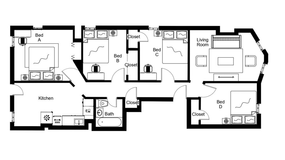 Building Photo - Private bedroom in 4 bed/1 bath Home