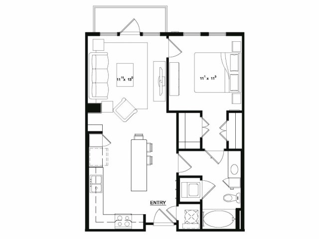 1BR FLAT - A2 - Cantabria at Turtle Creek