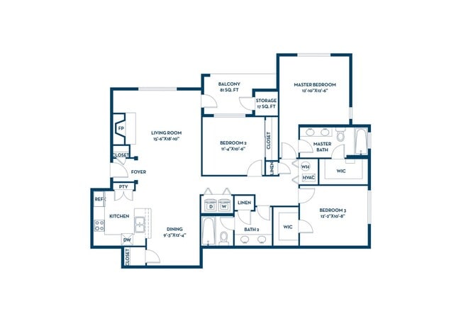3 Bedroom | 2 Bath | 1508 SF - Avalon Oaks Apartments