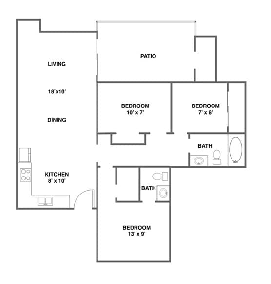 3 bedroom floor plan.png - Siegen Calais Apartments