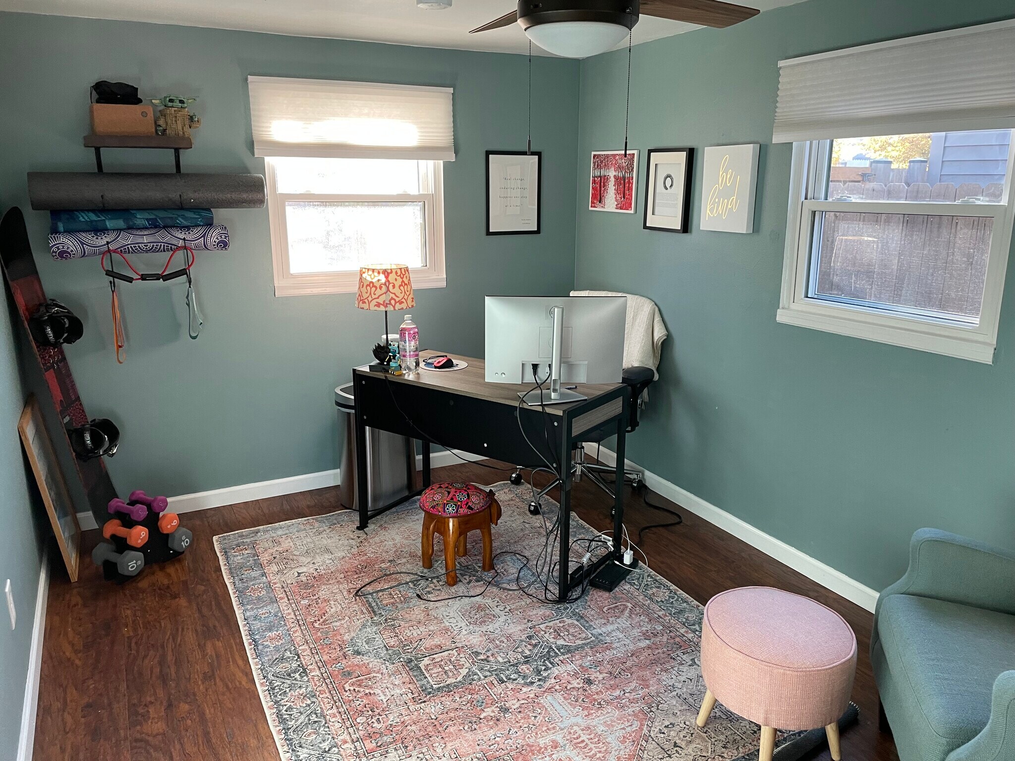 Bedroom 3 - staged with new ceiling fan - 1335 Dallas St