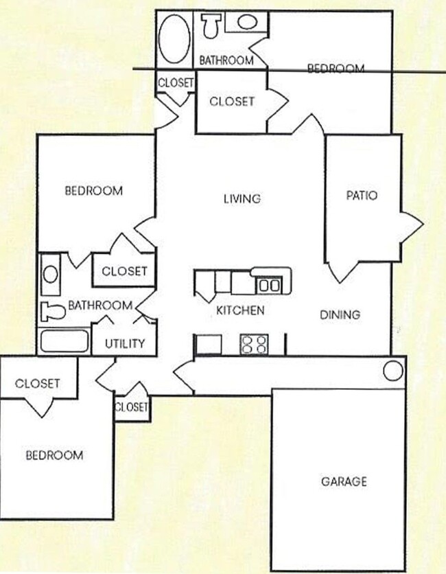 Floorplan - Wood Bayou Apartments