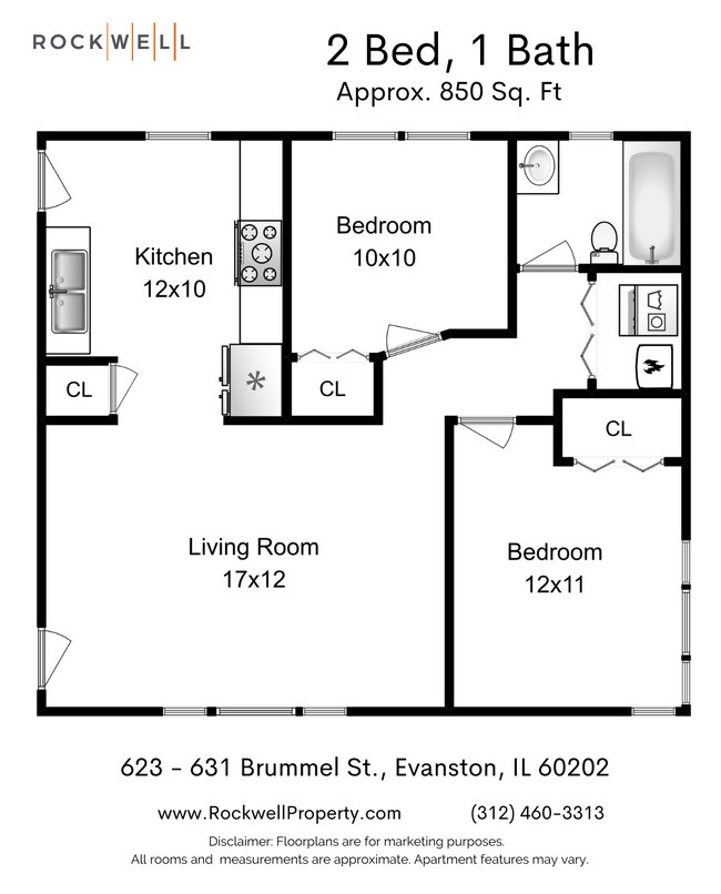 2B - Floorplan - Brummel 623-631 Evanston