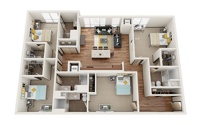 The Knoll Dinkytown D3 4x4 Floor Plan - The Knoll Dinkytown