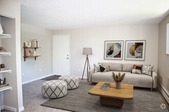 1BR, 1BA - Living Room (Cottonwood) - Lamar Village Apartments