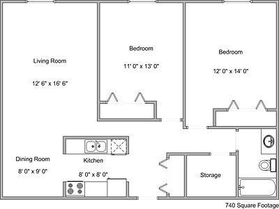 2BR/1BA - Eaglewood