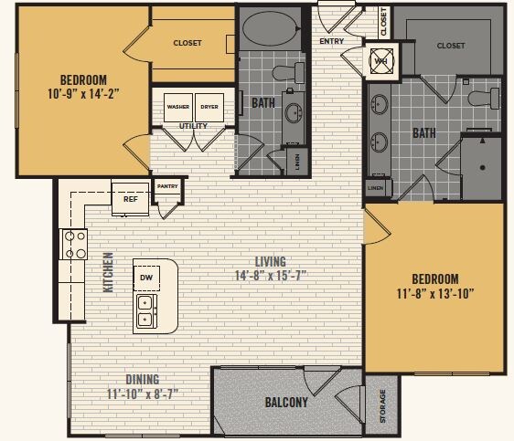 2 Bed 2 Bath 1,186ft - The Royce at 8100