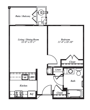 1BR/1BA - The Arbors Senior Apartments