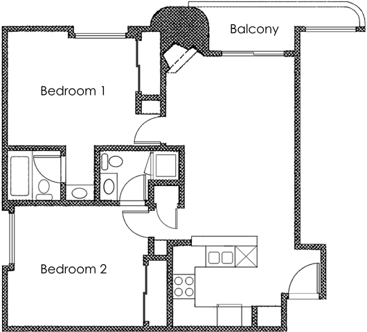 Floorplan - Midvale Court Apartments Westwood