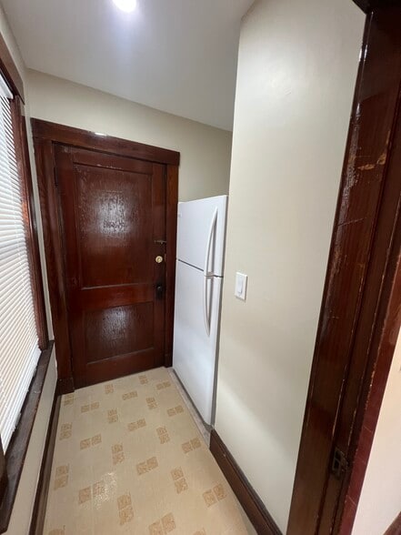 Back door and fridge - 412 Belgrade Ave