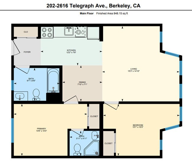 Unit 202 2-Bed 2-Bath - Telegraph Bays