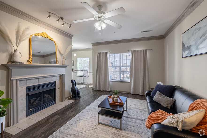 2BR, 2BA - 1,247SF - Living Room - The Landing Fayetteville