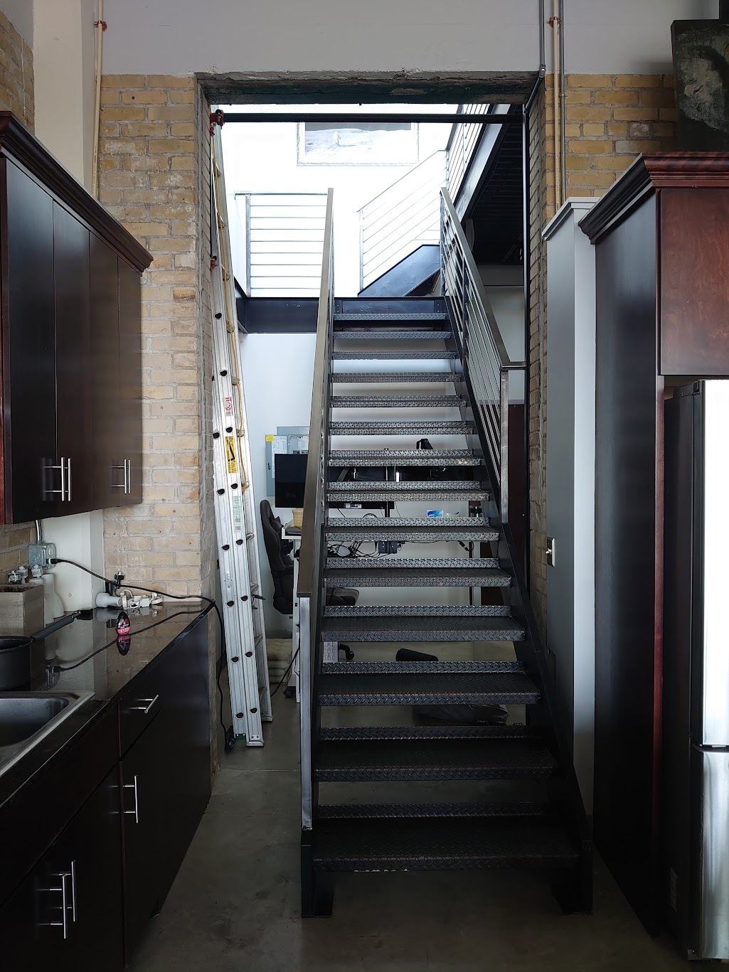 staircase to loft - 730 Stinson Blvd