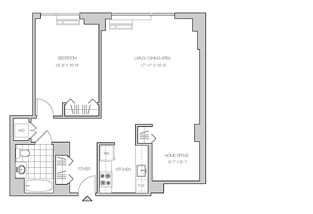 1BR/1BA Home Office- Residence V - The Maximilian