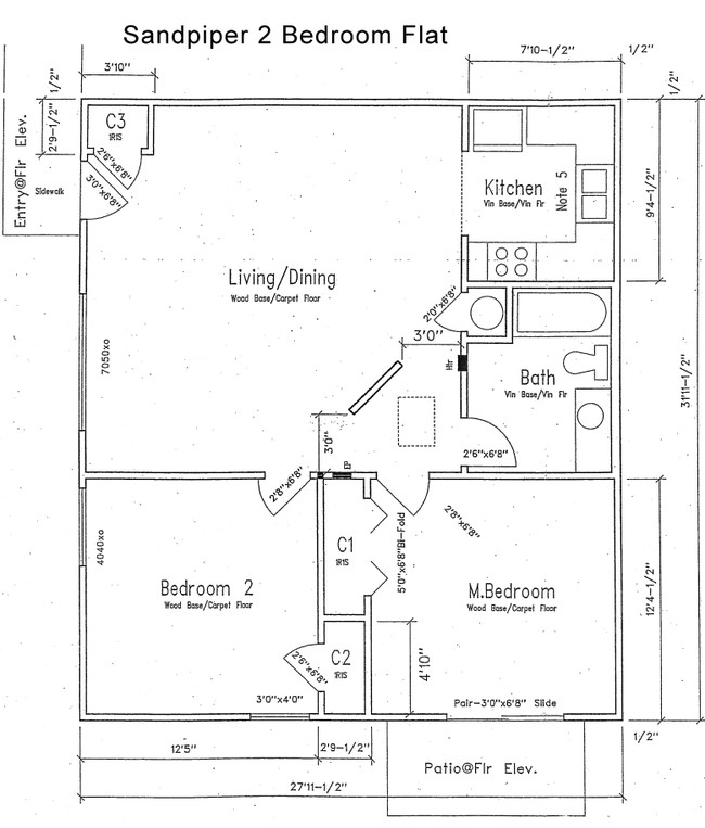 2BR/1BA - Sandpiper Apartments