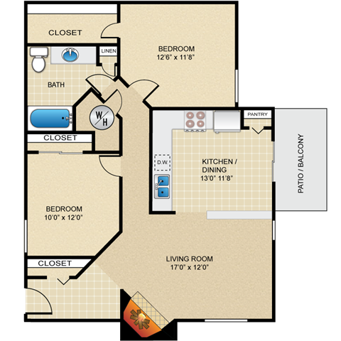 Floorplan - Deerfield Apartment Homes