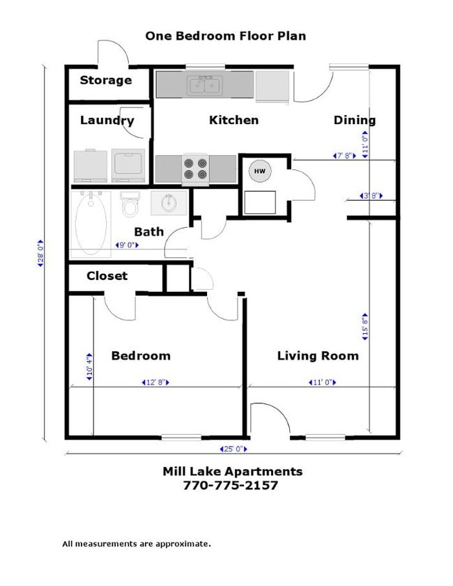 Floorplan - Mill Lake Apartments