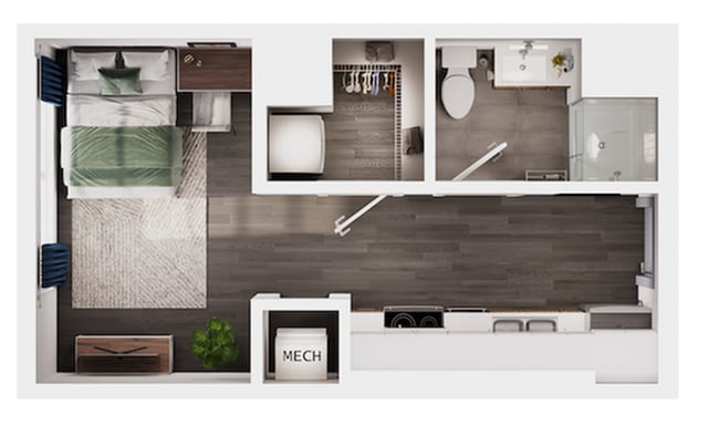 Studio floor plan - The Carmin