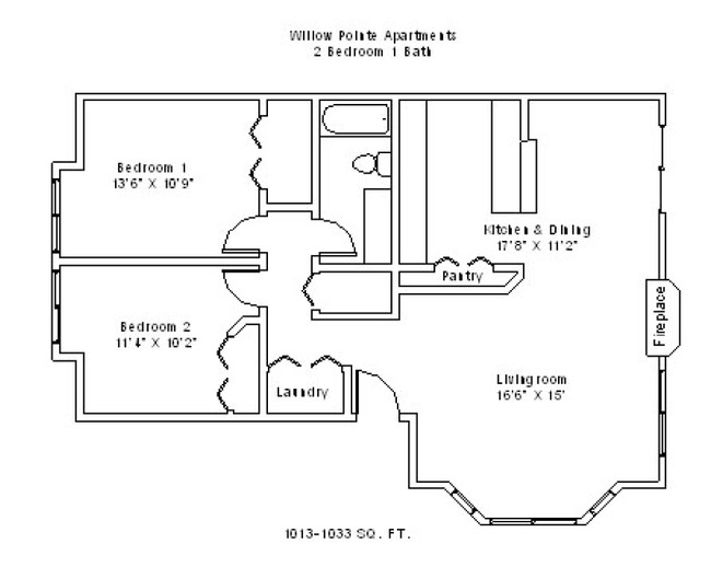 Apartment 2 bed 1 bath - Willow Pointe Apartments