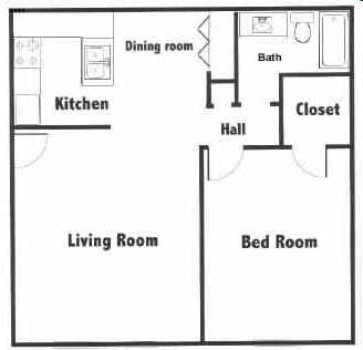 1BR/1BA - Park Place Apartments