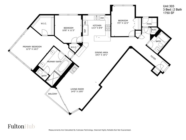 03 Floor Plan - Three Bedroom - 914 W Hubbard Street