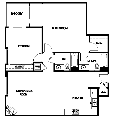 2BR/2BA - The Social Apartments