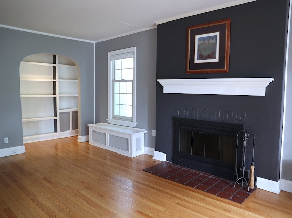 Fireplace & library nook - 2219 E Marion St
