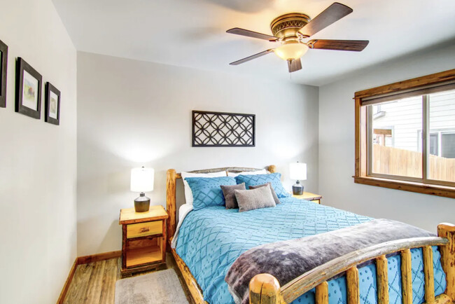 Second bedroom with authentic Made in Montana Lodgepole Pine furniture - 91 E Rosebud Ave