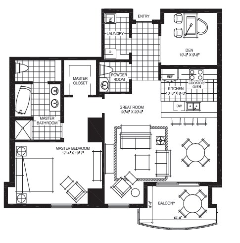 1BR/1.5BA - The Mark