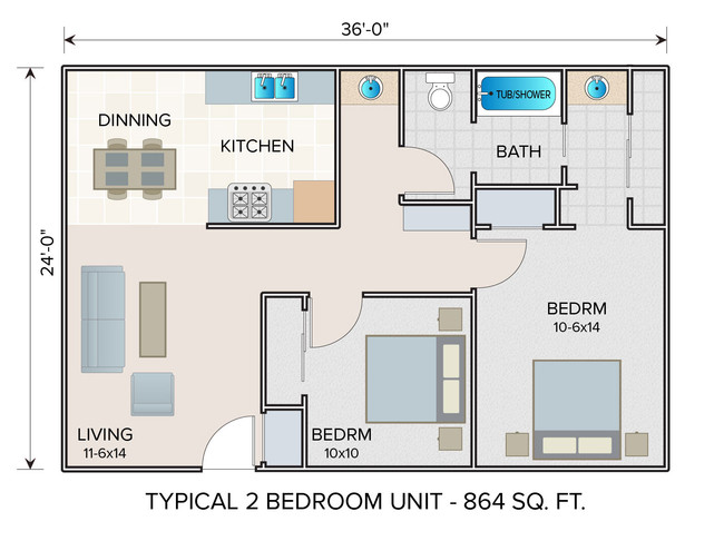 Floorplan - Ridgecrest Landing Apartment Homes