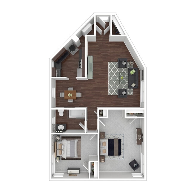 2-Bedroom (short hall) - Tremont Apartments