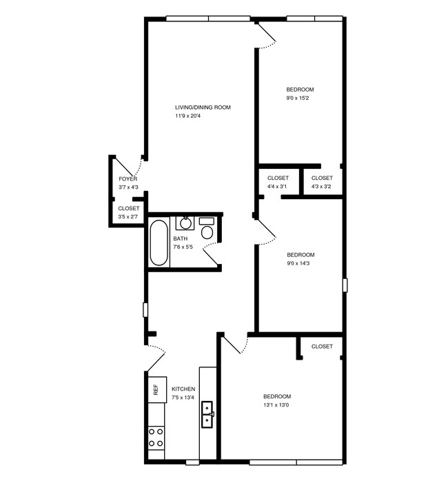 Floorplan - 3718 W Fullerton