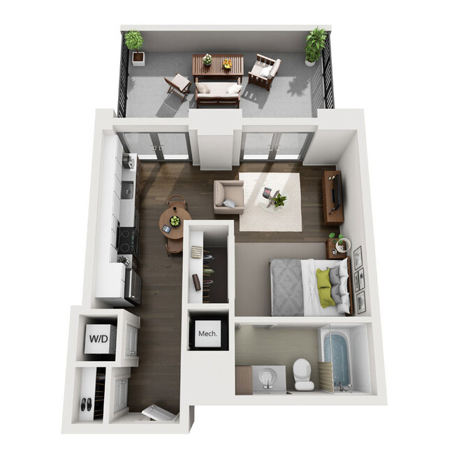 The Dianne - 0x1 - 1 Beds - 1 Baths - 475 Sq. ft. - Dianne